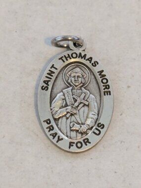 HMH Sterling Silver St Thomas More Christian Charm Medal Pendant